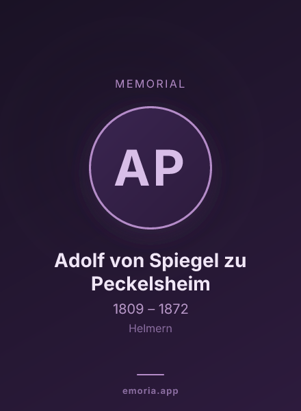 Memorial portrait of Adolf von Spiegel zu Peckelsheim