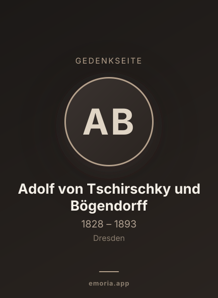 Gedenkportrait von Adolf von Tschirschky und Bögendorff