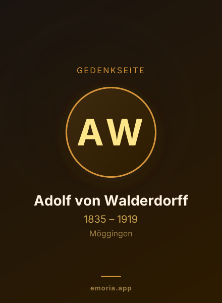 Gedenkportrait von Adolf von Walderdorff