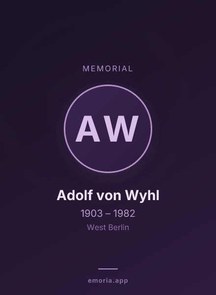 Memorial portrait of Adolf von Wyhl