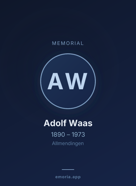 Memorial portrait of Adolf Waas