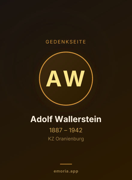 Gedenkportrait von Adolf Wallerstein
