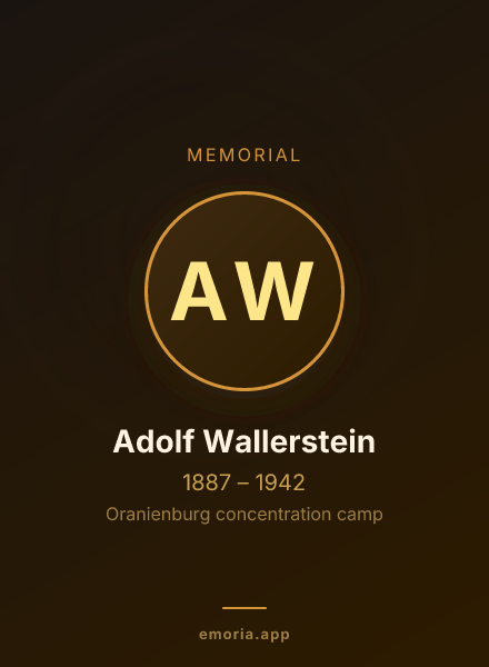 Memorial portrait of Adolf Wallerstein