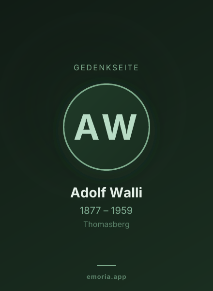 Gedenkportrait von Adolf Walli