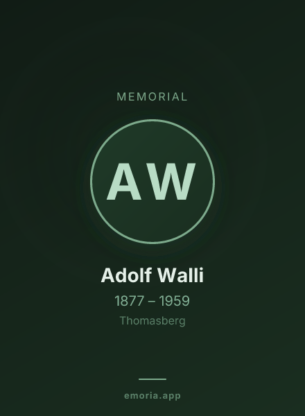 Memorial portrait of Adolf Walli