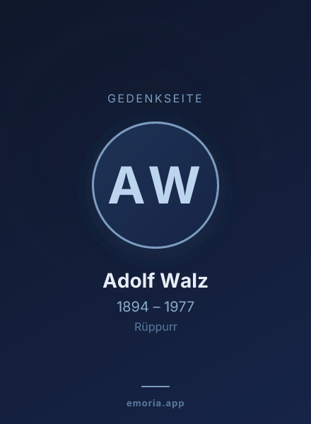 Gedenkportrait von Adolf Walz