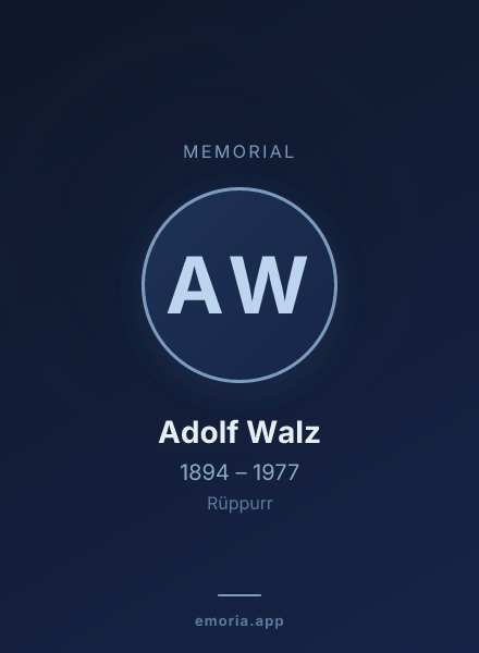 Memorial portrait of Adolf Walz