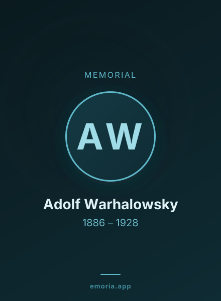 Memorial portrait of Adolf Warhalowsky
