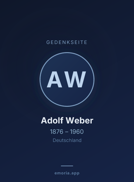 Gedenkportrait von Adolf Weber