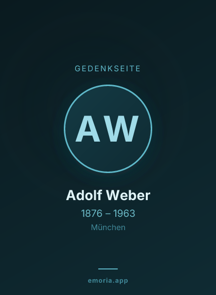Gedenkportrait von Adolf Weber