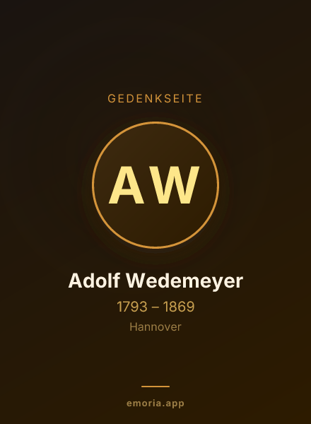 Gedenkportrait von Adolf Wedemeyer