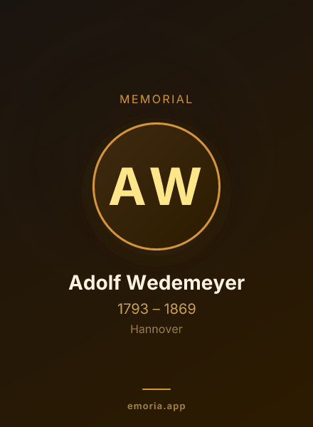 Memorial portrait of Adolf Wedemeyer