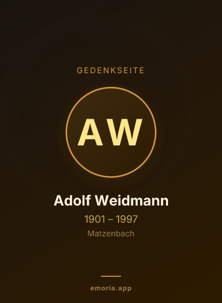 Gedenkportrait von Adolf Weidmann