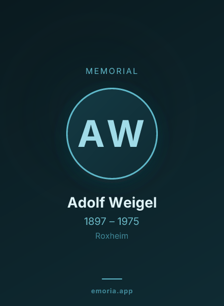 Memorial portrait of Adolf Weigel