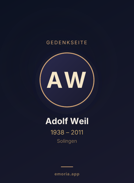 Gedenkportrait von Adolf Weil