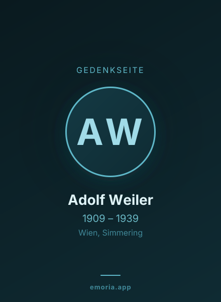 Gedenkportrait von Adolf Weiler