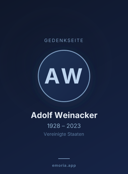 Gedenkportrait von Adolf Weinacker