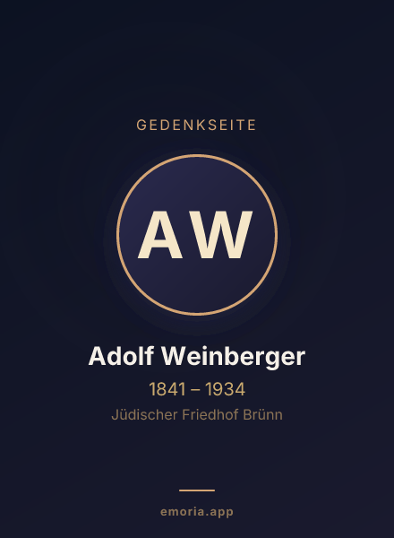 Gedenkportrait von Adolf Weinberger