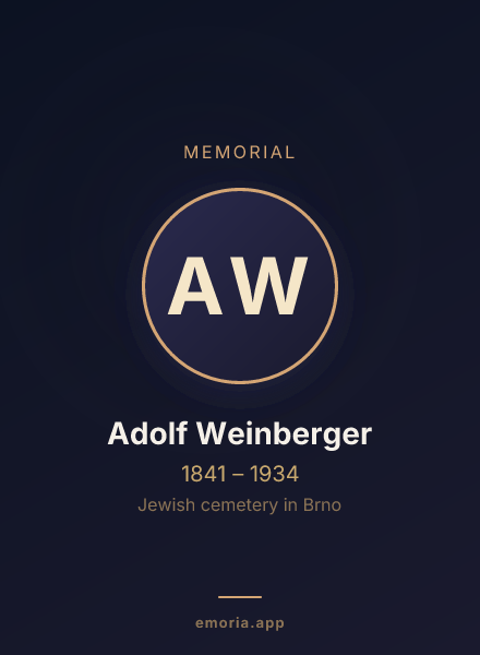 Memorial portrait of Adolf Weinberger