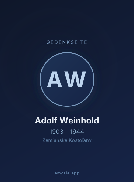Gedenkportrait von Adolf Weinhold