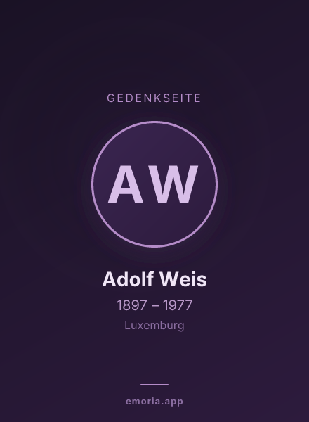 Gedenkportrait von Adolf Weis