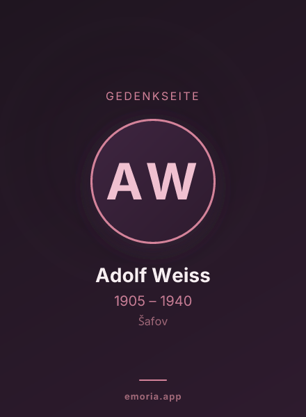 Gedenkportrait von Adolf Weiss