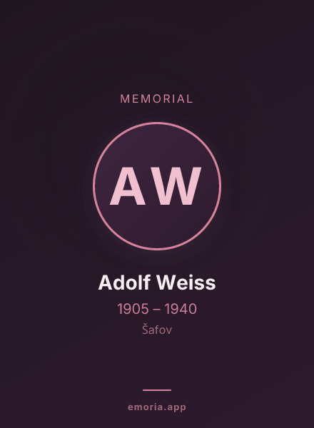 Memorial portrait of Adolf Weiss