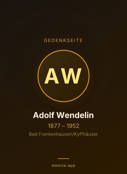 Gedenkportrait von Adolf Wendelin