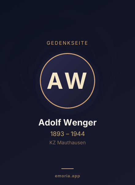 Gedenkportrait von Adolf Wenger