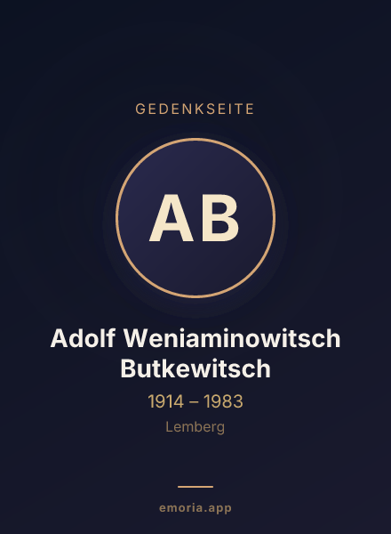 Gedenkportrait von Adolf Weniaminowitsch Butkewitsch