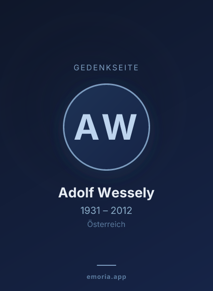 Gedenkportrait von Adolf Wessely