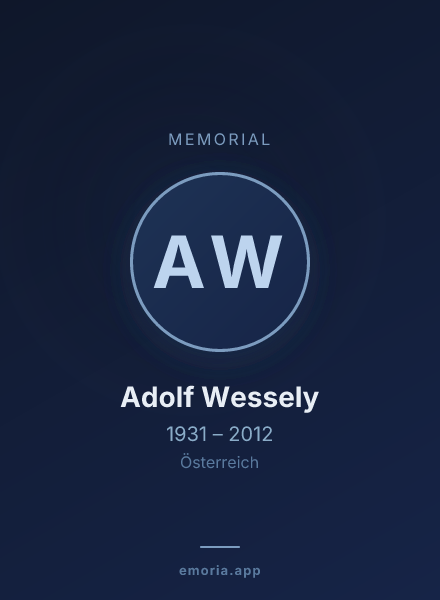 Memorial portrait of Adolf Wessely