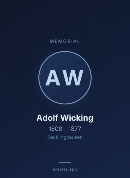 Memorial portrait of Adolf Wicking