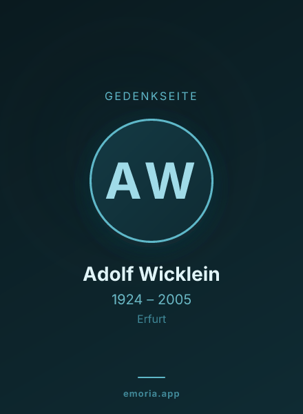 Gedenkportrait von Adolf Wicklein