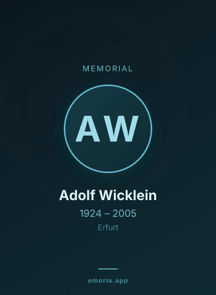 Memorial portrait of Adolf Wicklein