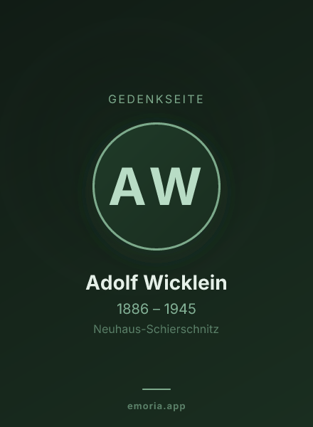 Gedenkportrait von Adolf Wicklein