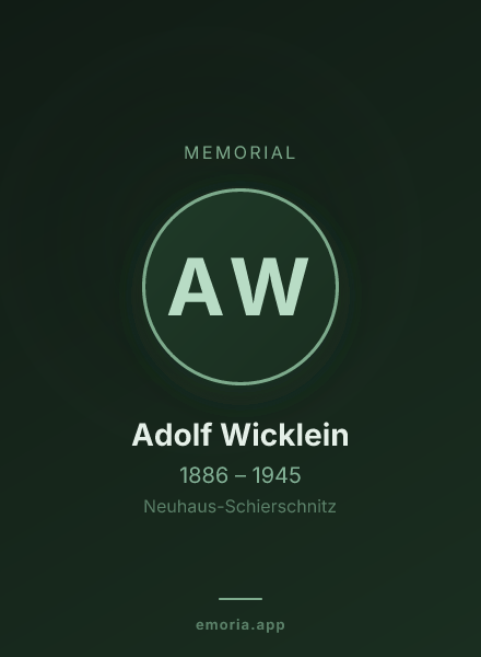 Memorial portrait of Adolf Wicklein