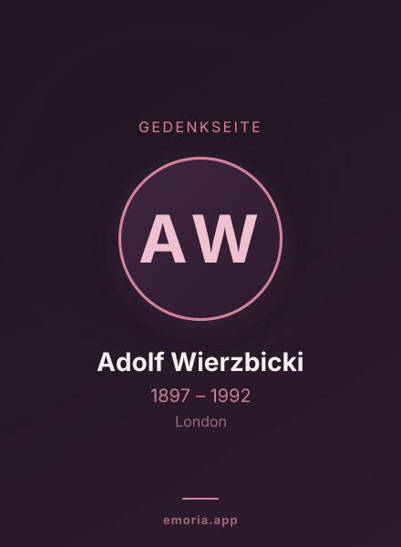Gedenkportrait von Adolf Wierzbicki