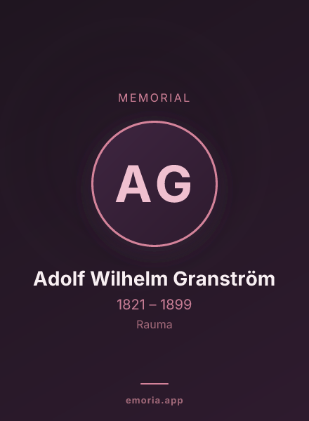 Memorial portrait of Adolf Wilhelm Granström