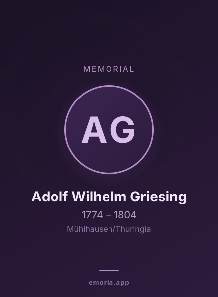 Memorial portrait of Adolf Wilhelm Griesing