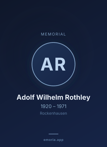 Memorial portrait of Adolf Wilhelm Rothley