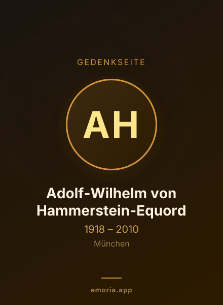 Gedenkportrait von Adolf-Wilhelm von Hammerstein-Equord