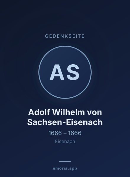 Gedenkportrait von Adolf Wilhelm von Sachsen-Eisenach