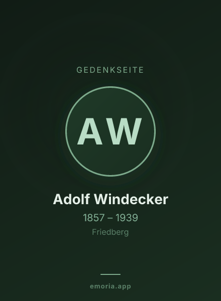 Gedenkportrait von Adolf Windecker