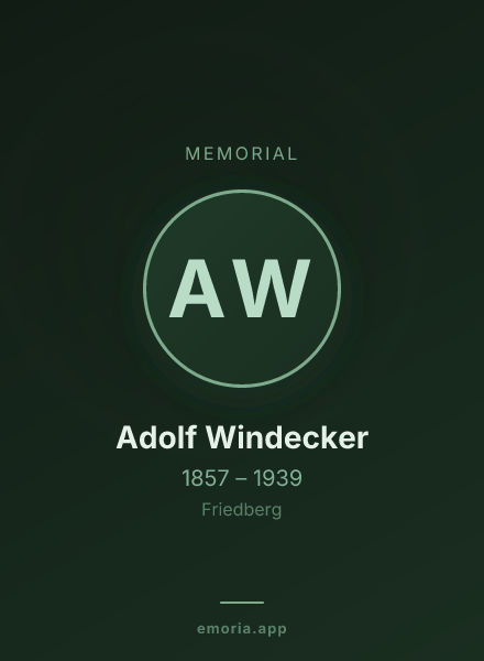 Memorial portrait of Adolf Windecker