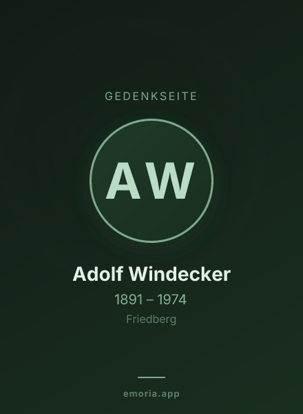 Gedenkportrait von Adolf Windecker