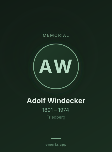 Memorial portrait of Adolf Windecker