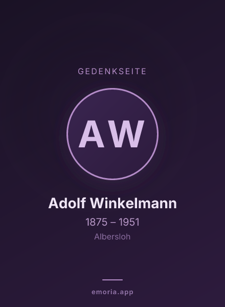 Gedenkportrait von Adolf Winkelmann
