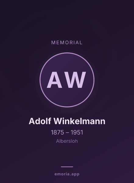 Memorial portrait of Adolf Winkelmann