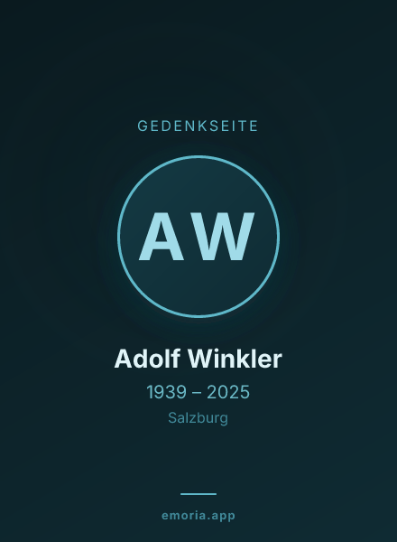 Gedenkportrait von Adolf Winkler